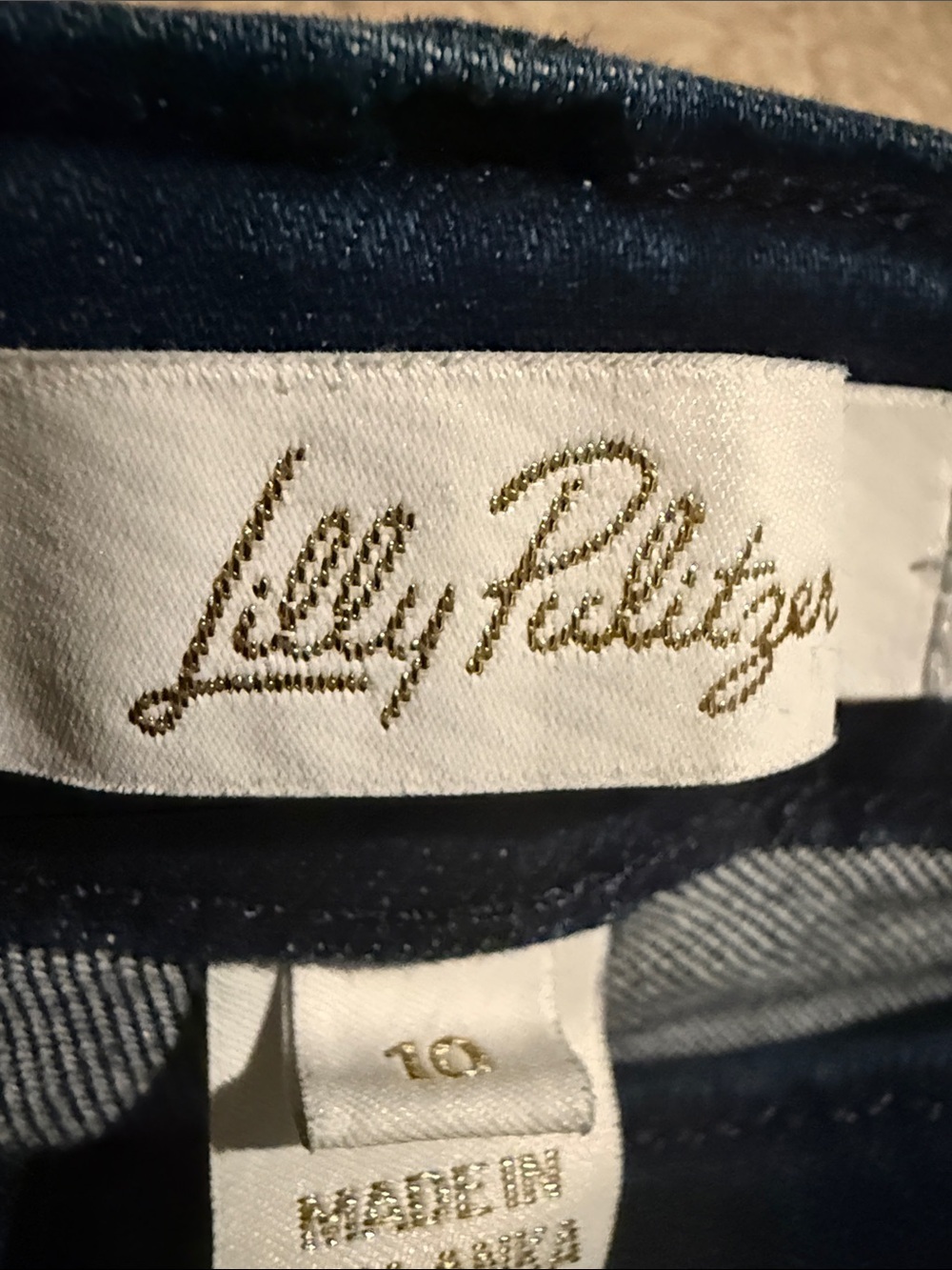 Lilly Pulitzer Navy Straight-Leg Jeans with Gold-Tone Hardware - Picture 5 of 15